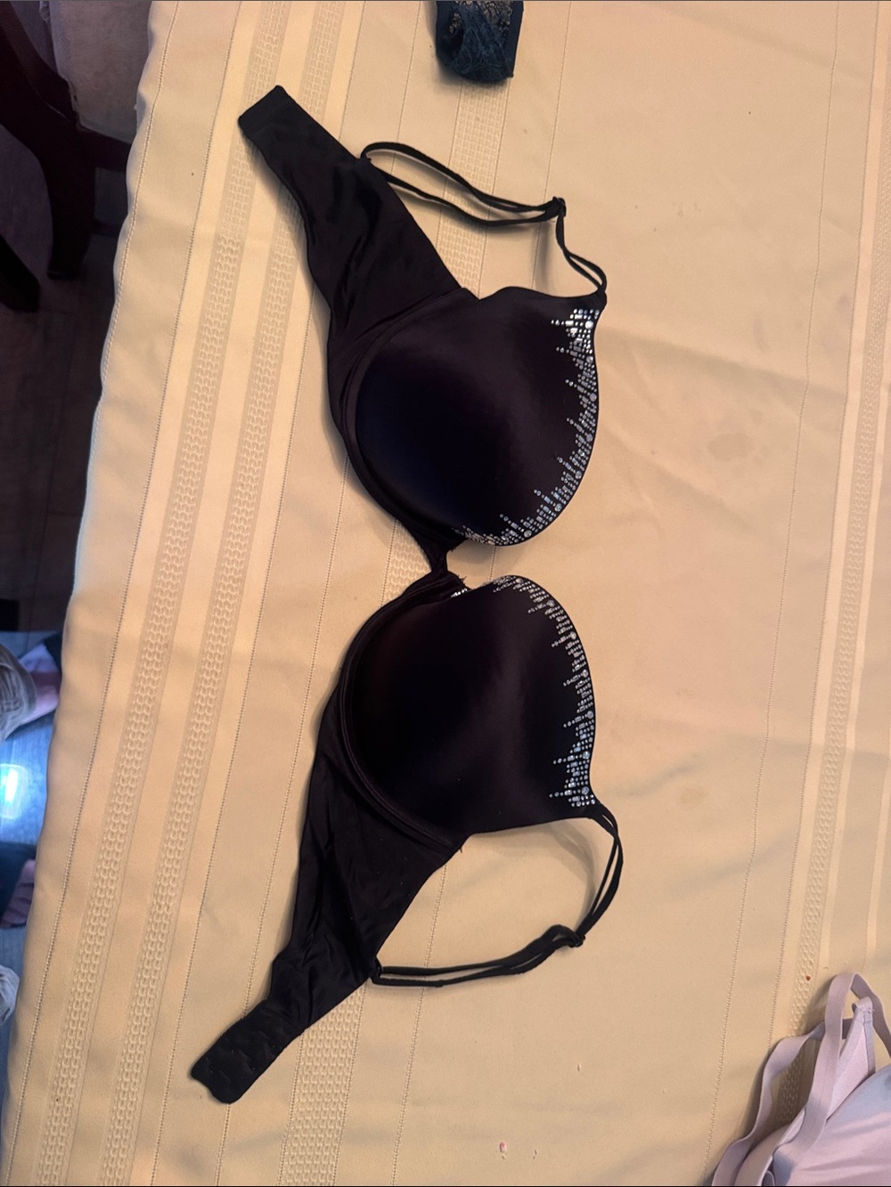 Victoria's Secret Black Push-Up Bra with Silver Accent